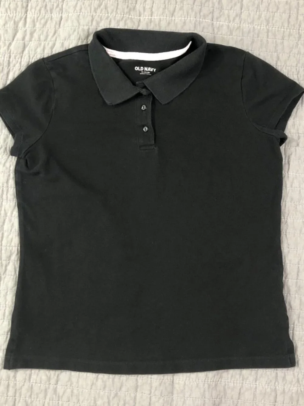 4/$15 Old Navy Polo Shirt Girl XL 14-16 Black Classic School Preppy